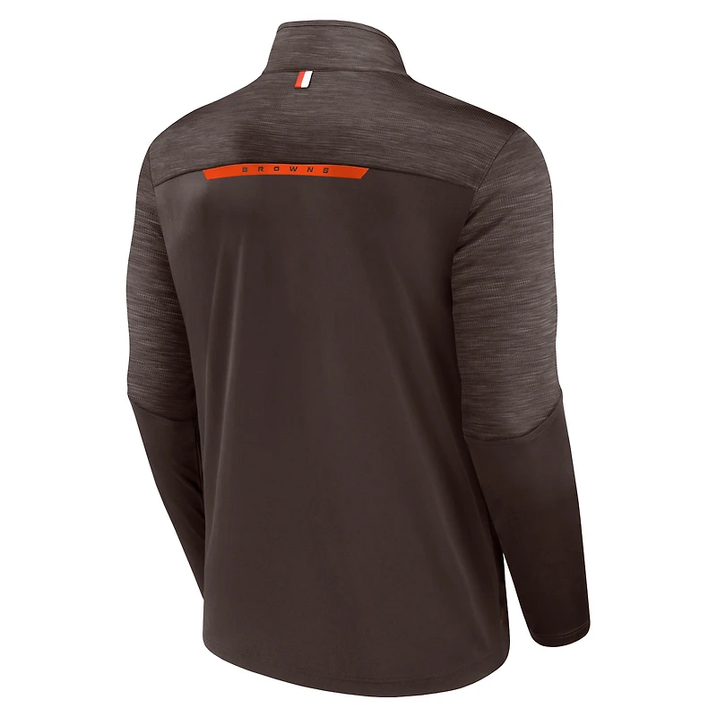Men's Fanatics Brown Cleveland Browns Defender Evo Quarter-Zip Jacket