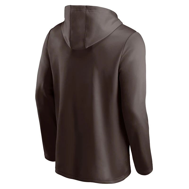 Veste à capuche entièrement zippée Fanatics marron Cleveland Browns Defender pour hommes