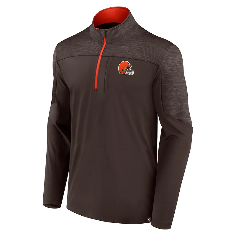Haut à demi-zip marron Fanatics pour hommes Cleveland Browns Defender