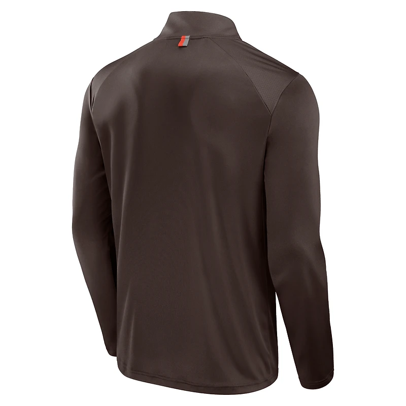 Veste à manches longues et fermeture éclair quart de tour pour homme Fanatics Brown Cleveland Browns Defender
