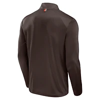 Veste à manches longues et fermeture éclair quart de tour pour homme Fanatics Brown Cleveland Browns Defender