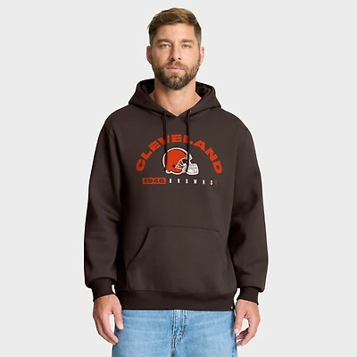 Sweat à capuche marron Fanatics pour homme, motif héritage des Cleveland Browns, retard de jeu