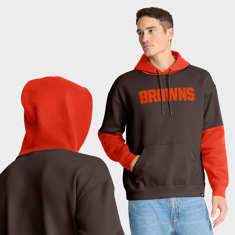 Sweat à capuche marron Fanatics pour homme avec casque des Cleveland Browns