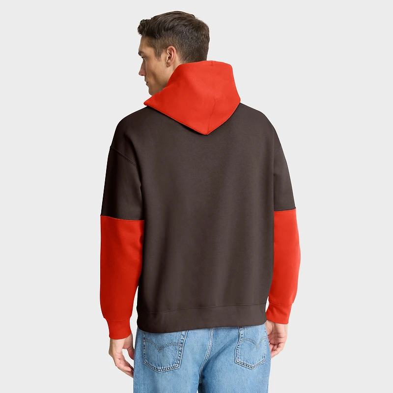 Sweat à capuche marron Fanatics pour homme avec casque des Cleveland Browns