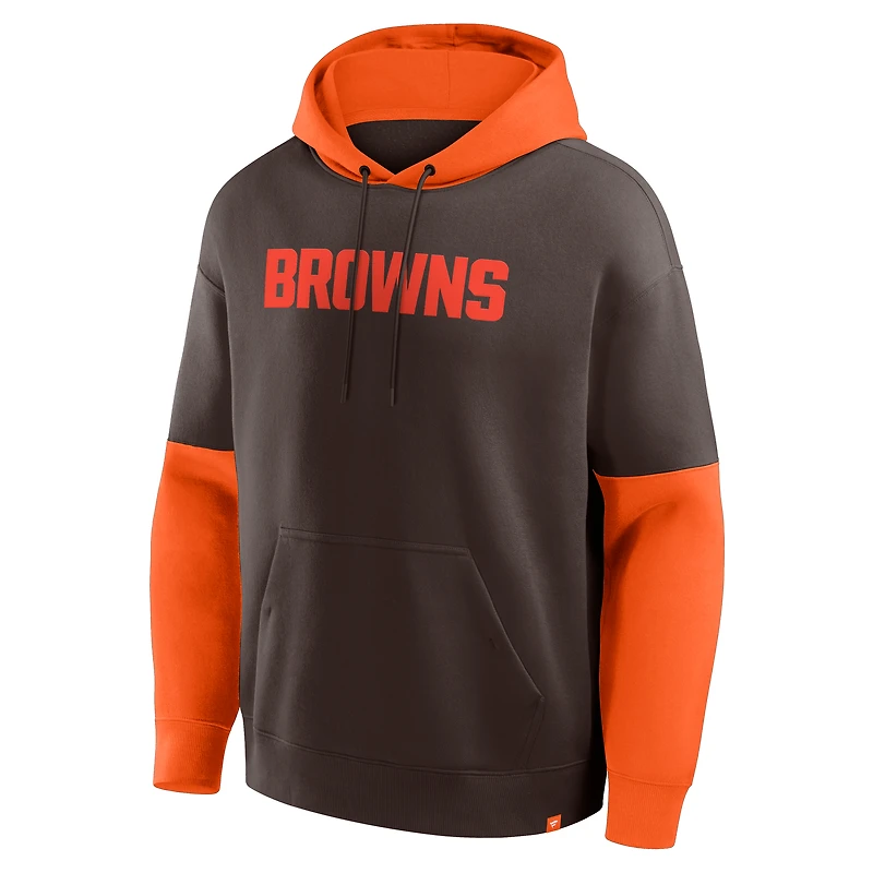 Men's Fanatics Brown Cleveland Browns Helmet Pullover Hoodie