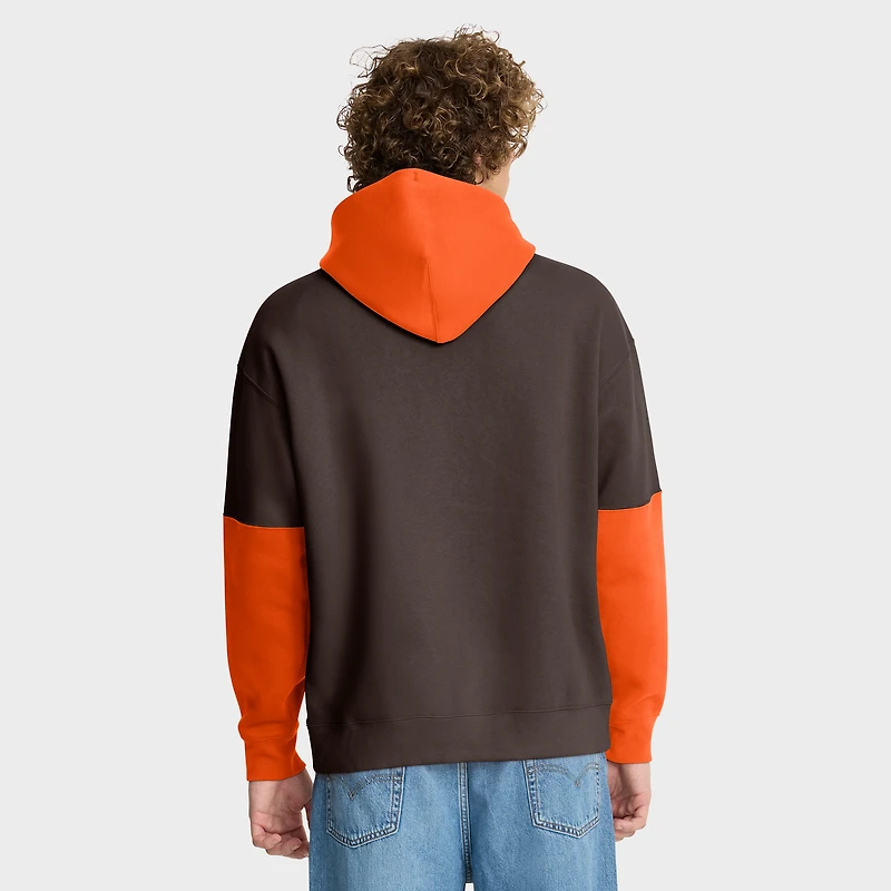 Men's Fanatics Brown Cleveland Browns Helmet Retro Pullover Hoodie