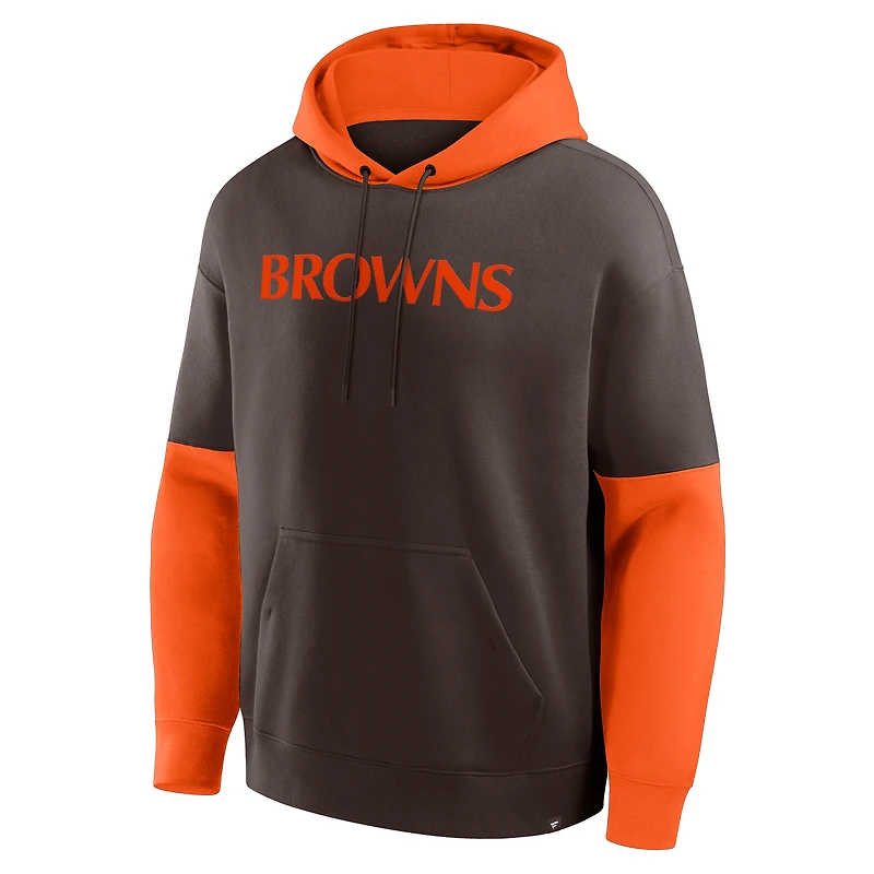 Sweat à capuche rétro pour homme Fanatics Brown avec casque des Cleveland Browns