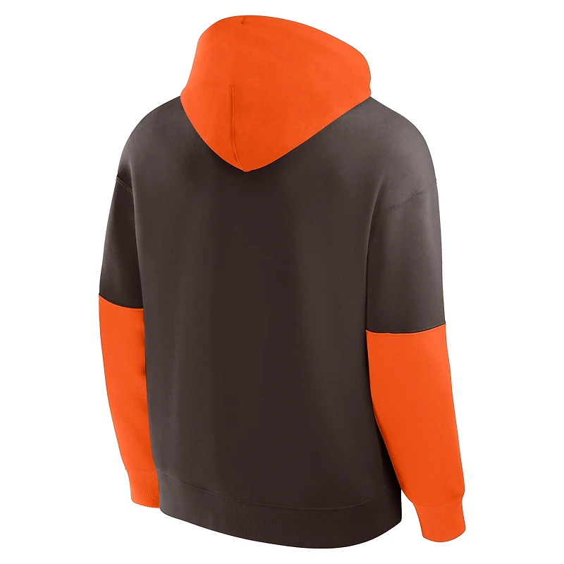 Men's Fanatics Brown Cleveland Browns Helmet Retro Pullover Hoodie