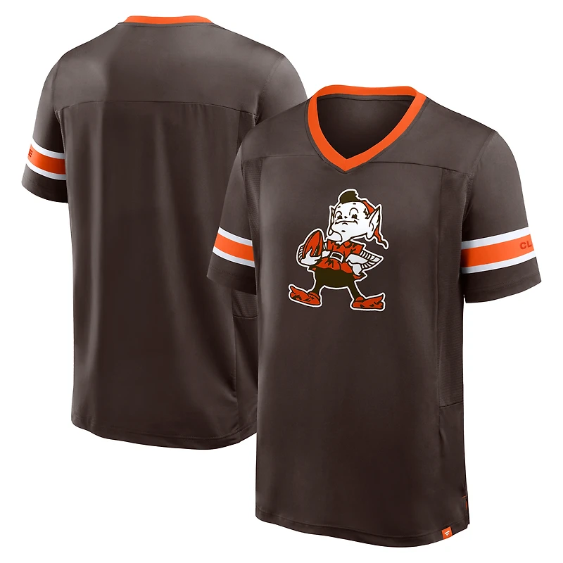 Men's Fanatics Brown Cleveland Browns Hometown Premium Hashmark V-Neck T-Shirt