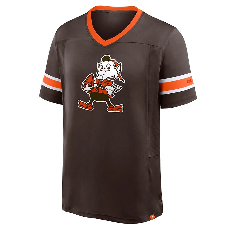 Men's Fanatics Brown Cleveland Browns Hometown Premium Hashmark V-Neck T-Shirt