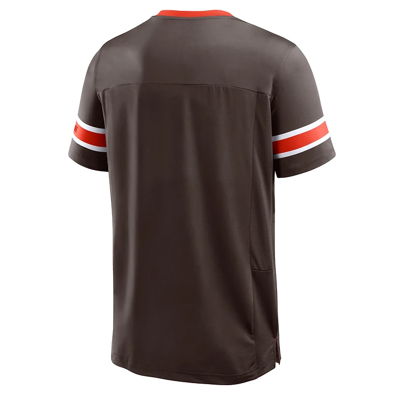 Men's Fanatics Brown Cleveland Browns Hometown Premium Hashmark V-Neck T-Shirt