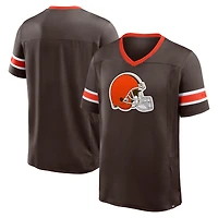 T-shirt col V Hashmark Premium pour homme, motif fanatiques marron des Cleveland Browns
