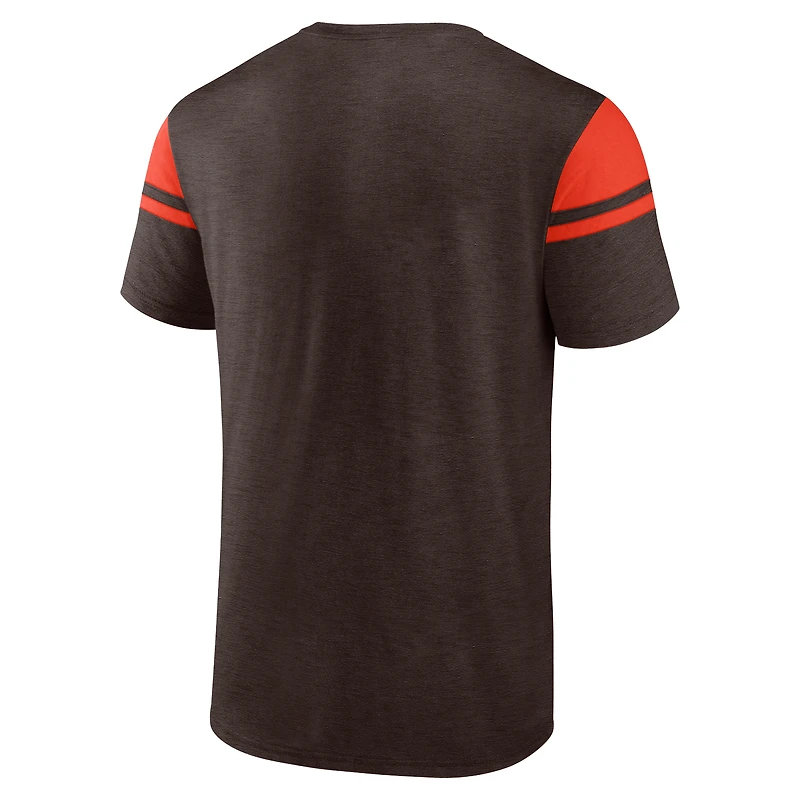 T-shirt marron Fanatics pour hommes Cleveland Browns Old School Play Slub