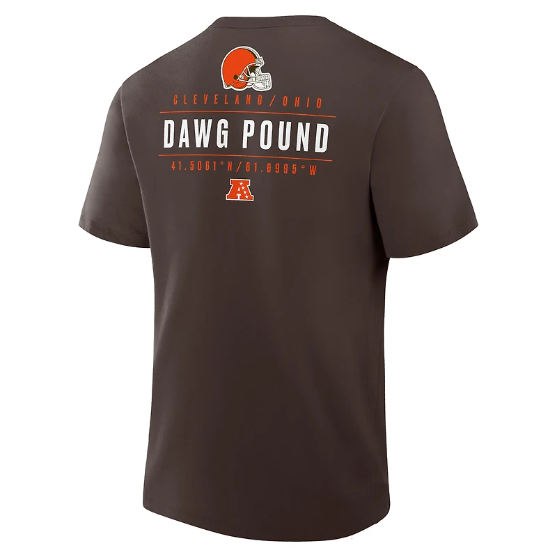 T-shirt Fanatics marron pour homme avec poche passe des Cleveland Browns