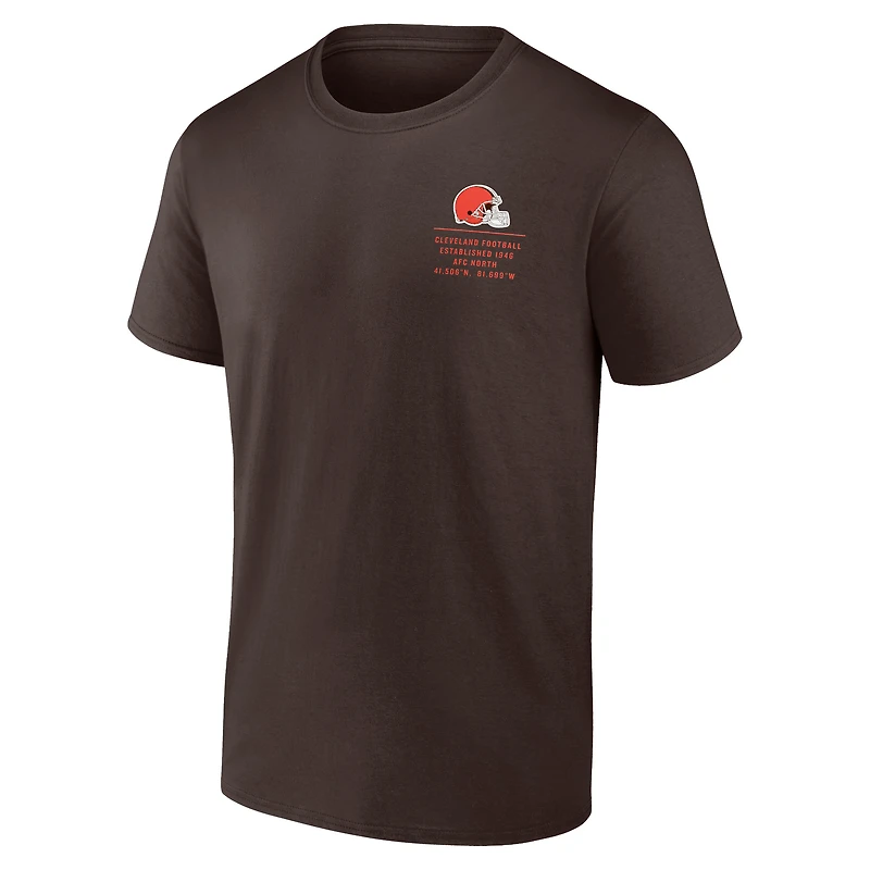 T-shirt marron Fanatics pour hommes Cleveland Browns Repeat Stats