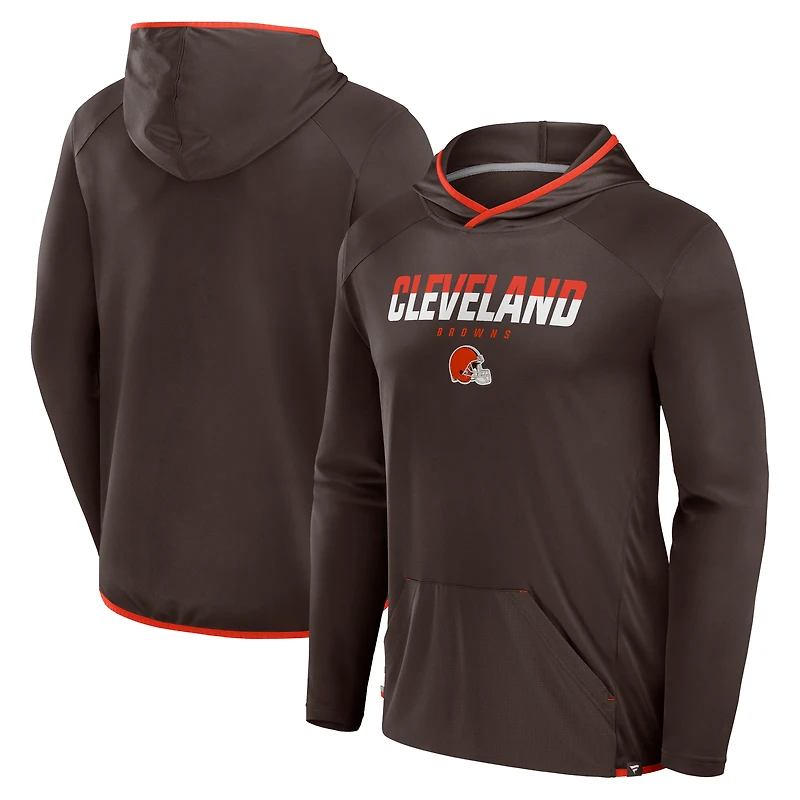 T-shirt à manches longues et capuche transitionnel pour homme Fanatics Brown Cleveland Browns