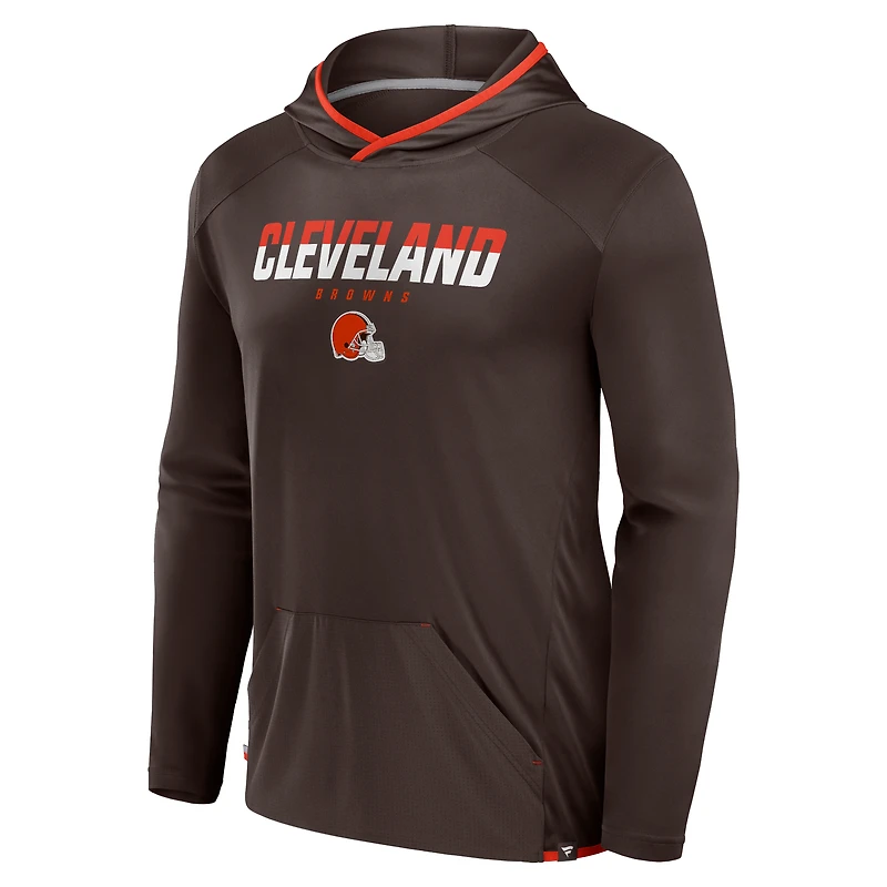 T-shirt à manches longues et capuche transitionnel pour homme Fanatics Brown Cleveland Browns