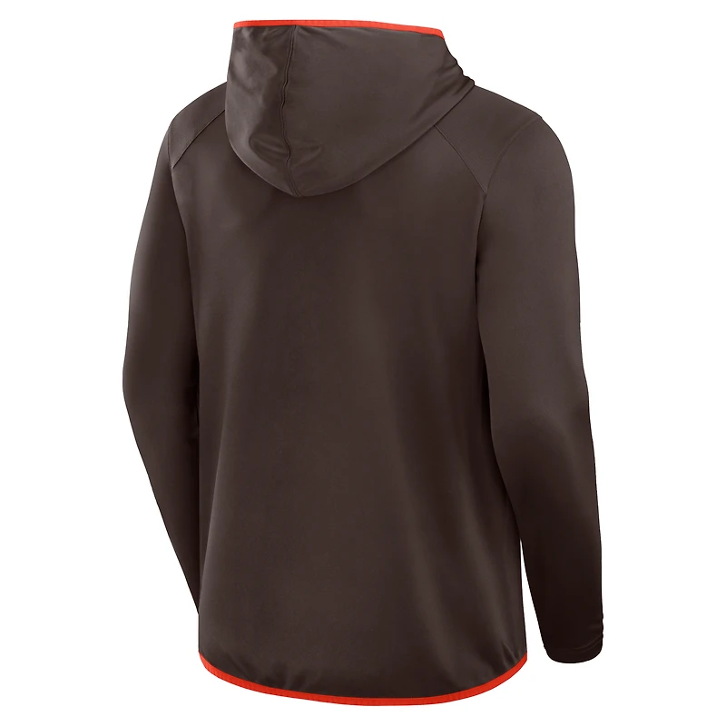 T-shirt à manches longues et capuche transitionnel pour homme Fanatics Brown Cleveland Browns