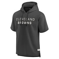 Sweat à capuche manches courtes Fanatics Charcoal Cleveland Browns Elements Future Ground Lettering pour hommes