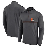 Men's Fanatics  Charcoal Cleveland Browns Head-to-Head Quarter-Zip Pullover