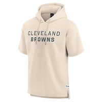 Sweat à capuche manches courtes Fanatics pour hommes, couleur crème, Cleveland Browns Elements Future Ground Lettering