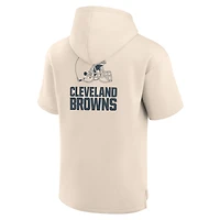 Sweat à capuche manches courtes Fanatics pour hommes, couleur crème, Cleveland Browns Elements Future Ground Lettering