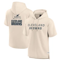Sweat à capuche manches courtes Fanatics pour hommes, couleur crème, Cleveland Browns Elements Future Ground Lettering