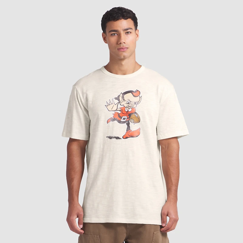 Men's Fanatics  Cream Cleveland Browns Slub T-Shirt
