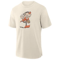 T-shirt fanatique pour homme en tissu flammé Cleveland Browns crème