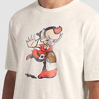 Men's Fanatics  Cream Cleveland Browns Slub T-Shirt