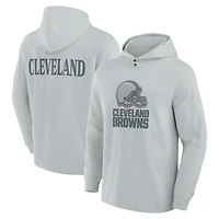 T-shirt à capuche manches longues Fanatics pour hommes Cleveland Browns Elements Blaze Tri-Blend gris