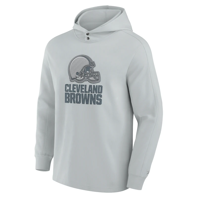 T-shirt à capuche manches longues Fanatics pour hommes Cleveland Browns Elements Blaze Tri-Blend gris