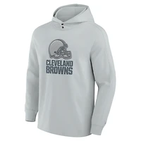 T-shirt à capuche manches longues Fanatics pour hommes Cleveland Browns Elements Blaze Tri-Blend gris