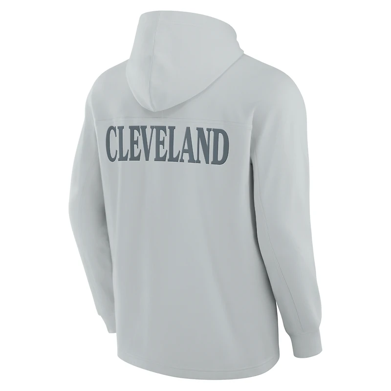 T-shirt à capuche manches longues Fanatics pour hommes Cleveland Browns Elements Blaze Tri-Blend gris