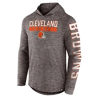 T-shirt à capuche manches longues Fanatics Heather Brown Cleveland Browns Pill Stack pour hommes