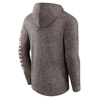T-shirt à capuche manches longues Fanatics Heather Brown Cleveland Browns Pill Stack pour hommes