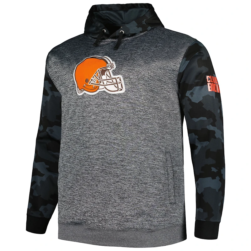 Chandail à capuchon camouflage Big & Tall Fanatics Heather Charcoal pour hommes des Cleveland Browns