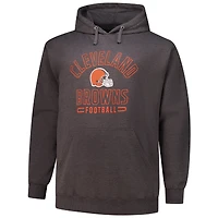 Men's Fanatics Heather Charcoal Cleveland Browns Big & Tall Pullover Hoodie