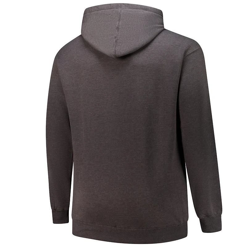 Men's Fanatics Heather Charcoal Cleveland Browns Big & Tall Pullover Hoodie