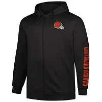 Sweat à capuche zippé manches longues Fanatics Heather Charcoal Cleveland Browns pour hommes
