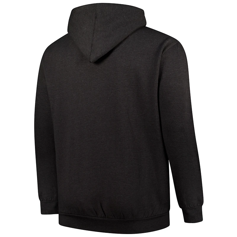Men's Fanatics Heather Charcoal Cleveland Browns Big & Tall Sleeve Hit Full-Zip Hoodie