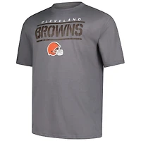 T-shirt Fanatics pour homme, gris chiné, coupe grande et taille, des Cleveland Browns