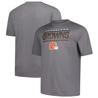 T-shirt Fanatics pour homme, gris chiné, coupe grande et taille, des Cleveland Browns