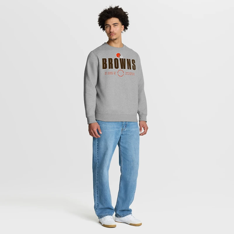 Men's Fanatics Heather Gray Cleveland Browns Direct Handoff Legacy Pullover Sweatshirt