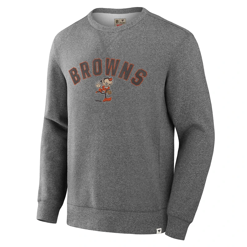 Sweat-shirt à capuche en tissu éponge boucle Fanatics Heather Grey Cleveland Browns pour homme