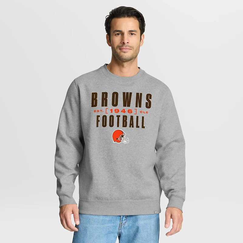Sweat-shirt Fanatics gris chiné pour homme, motif Powerful Throw Legacy des Cleveland Browns