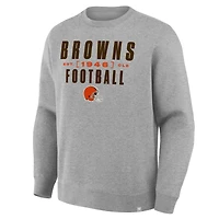Sweat-shirt Fanatics gris chiné pour homme, motif Powerful Throw Legacy des Cleveland Browns