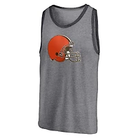 Men's Fanatics Heathered Gray/Heathered Charcoal Cleveland Browns Famous Tri-Blend Tank Top