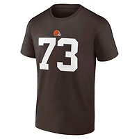 Fanatics pour hommes Joe Thomas Brown Cleveland Browns T-shirt avec nom et numéro d'icône de joueur retraité
