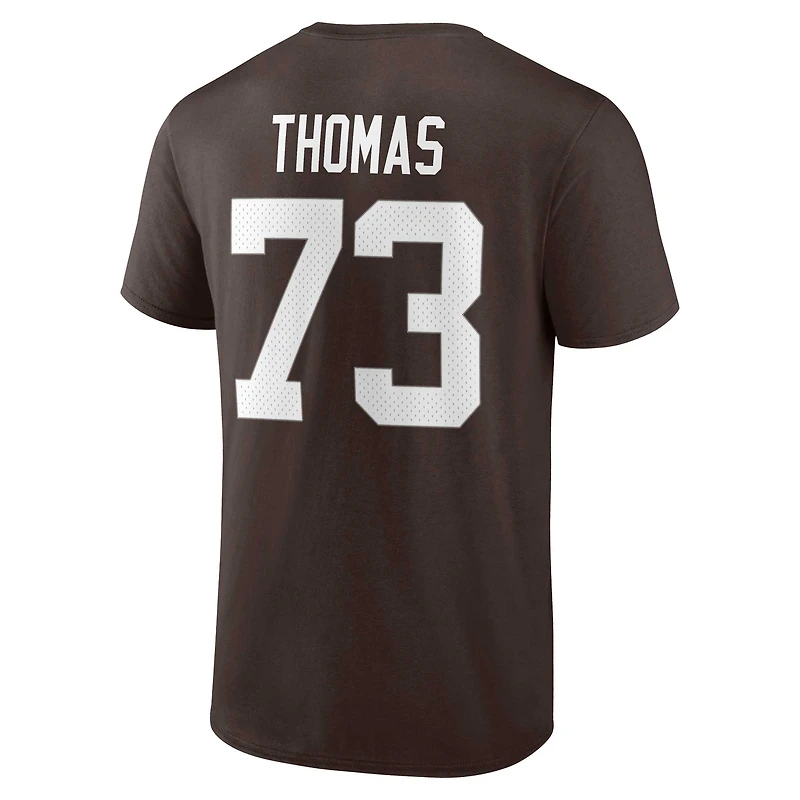 Fanatics pour hommes Joe Thomas Brown Cleveland Browns T-shirt avec nom et numéro d'icône de joueur retraité